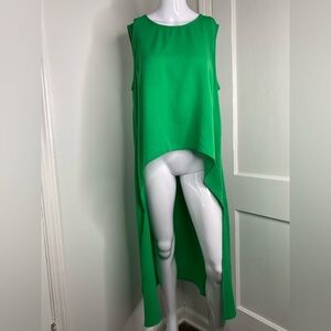PATRIZIA LUCA Green Sleeveless High-Low Tunic Dress